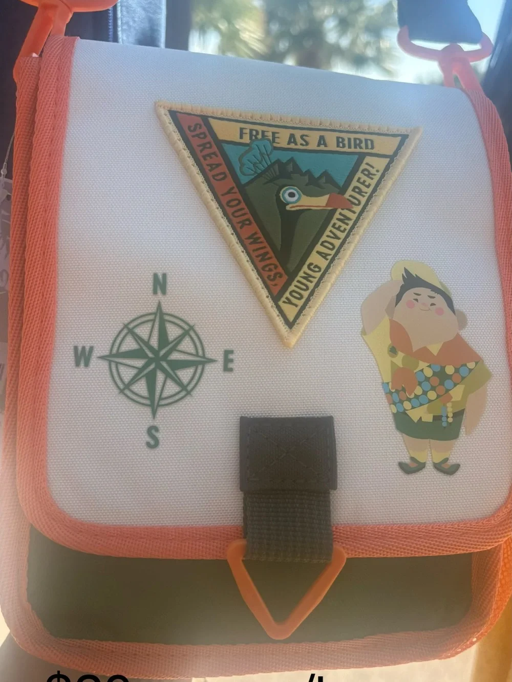 Disney White and Orange Messenger Bag with Adventure Patches